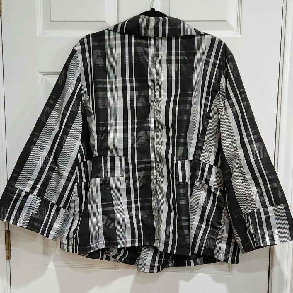 Vintage Dollhouse Outerwear black white large plaid jacket coat women's … - Picture 7 of 10